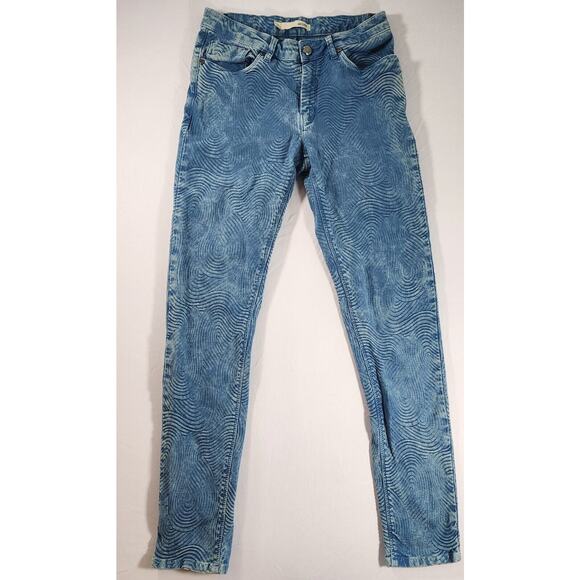 Cotelac Jeans Womens 0 Blue Acote Swirls French Designer Boho Casual Streetwear - Picture 1 of 9